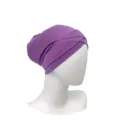Close-up detail view of the purple modal cross inner hijab cap, showing soft fabric texture. - One Size / Code 30