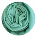 Close up view of soft mint green chiffon hijab fabric texture rolled in circular shape. - 11#