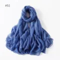Solid color lightweight voile long scarf detail, soft texture and elegant drape for daily wear. - 51