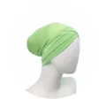 Detailed view of light green modal cross turban hijab cap inner breathable fabric design. - One Size / 4#