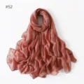 Solid color lightweight long scarf shawl, simple and versatile travel photo prop accessory. - 52