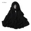 Solid color modal jersey hijab scarf for women, soft comfortable stretch long head wrap. - 4#