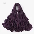 Solid color modal jersey hijab long scarf, soft comfortable plain Muslim headwear wrap. - Size 12