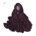 Dark purple jersey modal long scarf detail view, soft cotton hijab headscarf for women. - Size 13