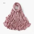 Solid color jersey modal hijab long scarf, soft skin-friendly fabric, daily wear detail view. - Size 14