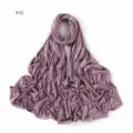 Solid color modal jersey hijab scarf for women, soft breathable long Muslim head wrap #15 - No. 15