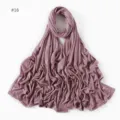 Detailed view of the soft modal jersey hijab scarf in a stylish mauve solid color texture. - No. 16