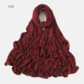 Solid color modal jersey long scarf hijab for women daily wear lightweight breathable maroon - No. 18