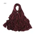 Solid color modal jersey hijab scarf for women, soft breathable long head cover detail. - No. 19