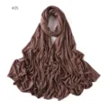 Solid color modal long hijab scarf for women, breathable sweat fabric wrap, brown. - No. 25