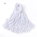 Solid white modal long hijab scarf for women comfortable breathable daily head wear - No. 26