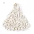 Detailed view of the soft modal hijab scarf fabric texture in elegant solid off-white color. - No. 27