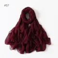 Solid color lightweight long scarf, soft breathable polyester fabric, elegant draping shawl. - 57