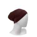 Modal cross cap detail, solid brown undercap headscarf for women comfortable daily wear. - One Size / Code 27