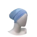 Light blue modal cross hijab cap detail, soft inner cap textile texture and side fold display. - One Size / 9#