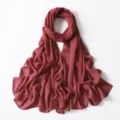 Sciarpa lunga in chiffon glitterato da donna, elegante scialle hijab bordeaux brillante. - 39# Rosso Corallo