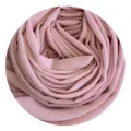 Detailed close-up view of a soft pink chiffon hijab showing fine and delicate pleats. - 21#
