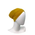 Close-up detail of the yellow modal cross inner cap, soft stretch fabric texture, back view. - One Size / 18#