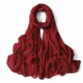 Sciarpa lunga in chiffon rosso scintillante scialle dorato hijab moda accessorio dettaglio - 42# Rosso Rubino
