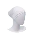 Plain modal cross inner hijab cap for women breathable muslim under scarf white color. - One Size / 17#