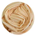 Soft peach chiffon fabric detail showcasing delicate folds and smooth texture for hijab. - Code 26
