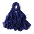 Sciarpa lunga in chiffon blu royal scintillante hijab elegante scialle da donna per tutti i giorni - 54# Blu Klein