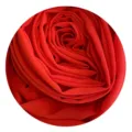 Detailed close-up shot of the soft red chiffon hijab fabric showing its fine texture. - Code 32