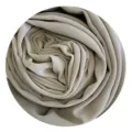 Close-up detail shot of the soft beige chiffon hijab fabric, showing delicate drape and texture. - Code 33