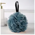 Esponja de baño grande con borde blanco y lazo, puf de ducha de malla suave para limpieza corporal. - 50.00g / Azul Oro