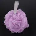 Gran esponja de baño de malla púrpura flor de ducha con cinta colgante para limpieza corporal - Violeta