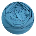 Blue chiffon hijab scarf, solid color breathable long wrap for women and daily wear. - 9#