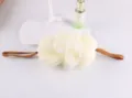 Grand éponge de douche citrouille avec filet doux et lanières pour le lavage quotidien. - Blanc Cassé