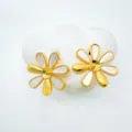 Gold plated flower DIY jewelry findings blank mount ear stud accessories for handmade crafts. - Stud Earrings / Empty Setting / Gold