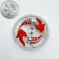DIY dubbele koi karper horlogeband bedel strass emaille sieraden mooie detailweergave. - Dubbele Karper Brosche - Rood - Zilver - Alleen Voet