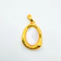 Colgante de nácar blanco irregular chapado en oro elegante accesorio de moda y joyería - Estilo Ovalado Irregular (1) / Colgante Solo (Sin Cadena) / Dorado-Concha Blanca