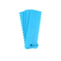 Set di 4 Raschietti per Torte Pettine per Decorazione Contorno Plastica Strumenti DIY - Set di 4 Raschietti a Pettine Blu