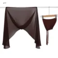Solid color pearl chiffon headscarf and matching tie inner cap two-piece set in dark brown. - Size 7