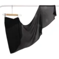 Zwarte chiffon sjaal met strass stippen en kristal hennep, elegante dansaccessoire. - Klassiek Zwart
