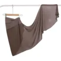 Gedetailleerd overzicht van bruine strass-polkadot kristal linnen chiffon gesplitste sjaal. - Eiken kaki