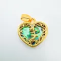 Magnifique pendentif cœur plaqué or avec nacre d'ormeau, accessorio de bijouterie élégant. - 2 Or-Coquille d'Ormeau-Pendentif