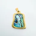 Geometric gold plated natural abalone shell pendant necklace fashion jewelry accessory SKU item - Irregular Frame - Abalone Shell (2) / Gold