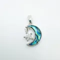 Pendentif lune et étoile en nacre, accessoire de bijoux argenté pour femmes élégantes - 3 Argent-Coquille d'Ormeau-Pendentif