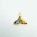 Abalone shell whale tail pendant, gold plated copper necklace accessory for women's fashion jewelry. - Whale Tail - Abalone Shell (3) / Gold