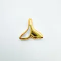 Gold-plated whale tail pendant with white mother-of-pearl inlay, stylish jewelry accessory. - Whale Tail - White Shell (3) / Gold