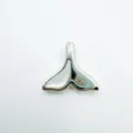 Silver whale tail pendant with mother of pearl inlay charm accessory for DIY - Whale Tail - White Shell (3) / Silver