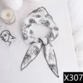 White paisley print triangle scarf hair band, chic elegant lightweight vintage head wrap. - White Base Paisley Style (X307)