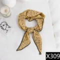 Yellow Floral Triangle Scarf, Cute Hair Band and Neckerchief Accessory for Women - Yellow Floral Style (X309)
