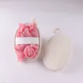 Esponja de baño de lufa natural dos en uno con malla rosa y correa de mano para la ducha diaria. - 10*14cm / Rosa