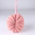 Éponge de bain rose en résille forme citrouille, exfoliant doux pour le corps avec attache. - Rose