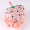 Cute strawberry mesh bath sponge soft exfoliating body shower puff for daily bathing cleaning - Strawberry / 40g